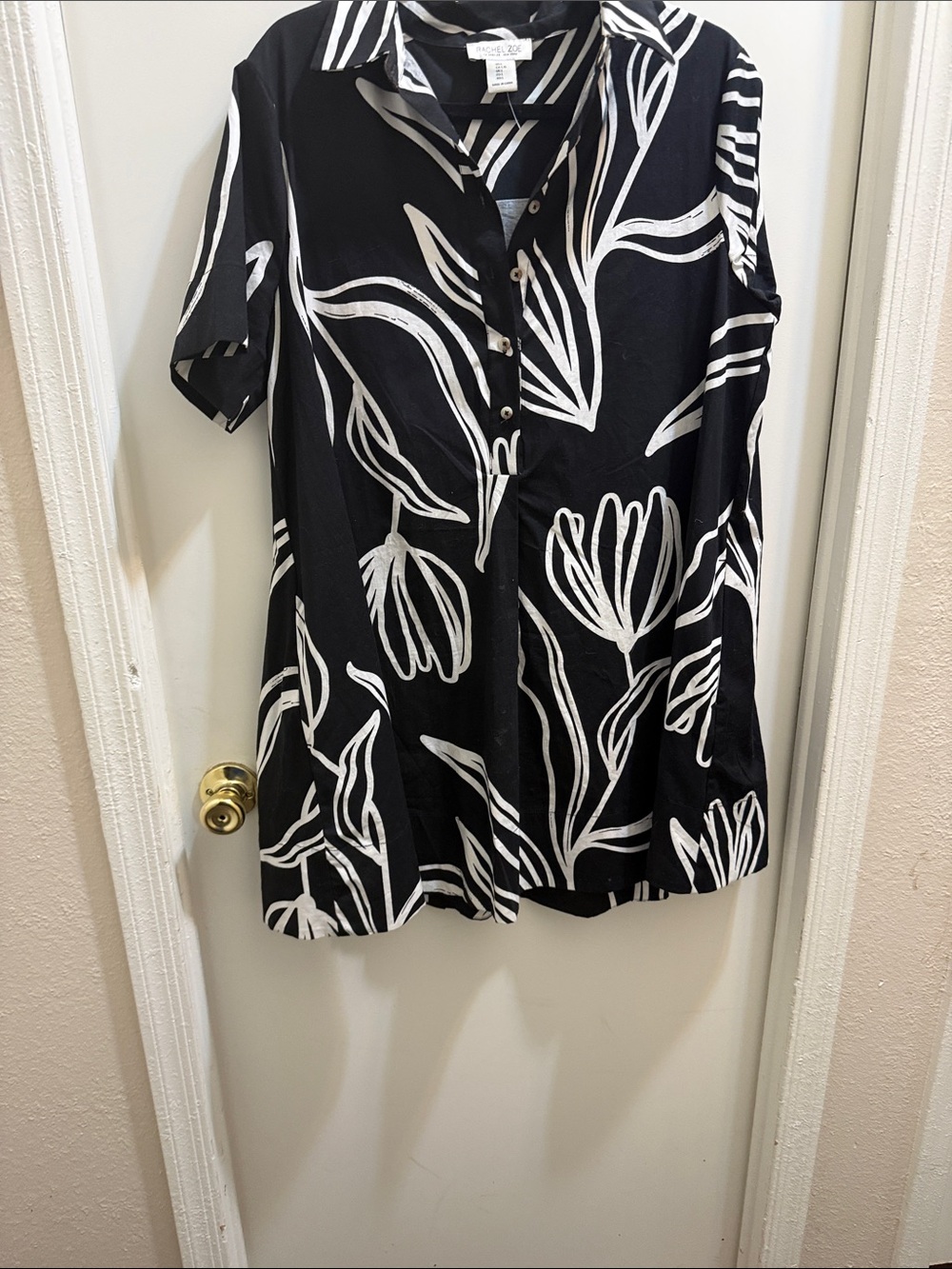 Rachel Zoe Black & White Floral Midi Dress